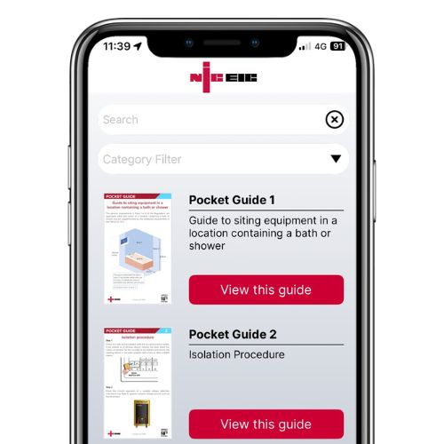 NICEIC Pocket Guides App homepage