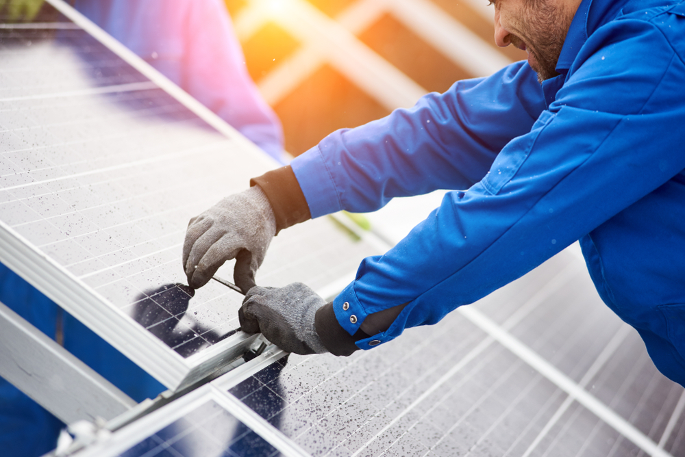 Installation of a solar panel